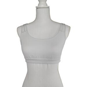 ATHLETA SPORTS BRA HEATHER GRAY HYPER FOCUSED WOMEN’S SIZE S - CRISS-CROSS BACK